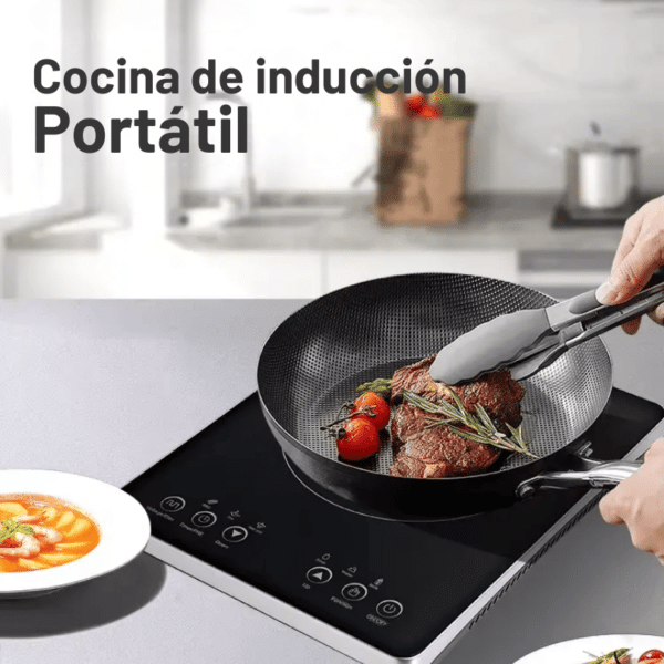 Placa de Inducción Portátil Royal Swiss – 2000W, Control Táctil, Función de Bloqueo y Protección Contra Sobrecalentamiento, Dimensiones 28cm anchox35cm largo