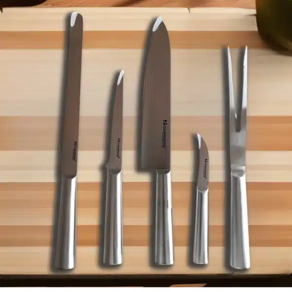 Set de cuchillos monoblock de acero inoxidable Rosenberg de 10 piezas con estuche de transporte