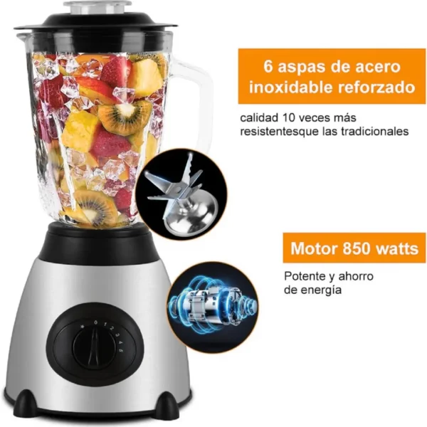 Licuadora con Molinillo de vidrio Marca Jizya 850w 1.5 Litros