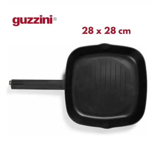 Set de cocina Guzzini Cooking: Asadora grill 28x28 cm, Crepera 26 cm y Paellera 36 cm - Revestimiento Quantanium con Titanio, Apto para Todo Tipo de Cocinas Incluida Inducción