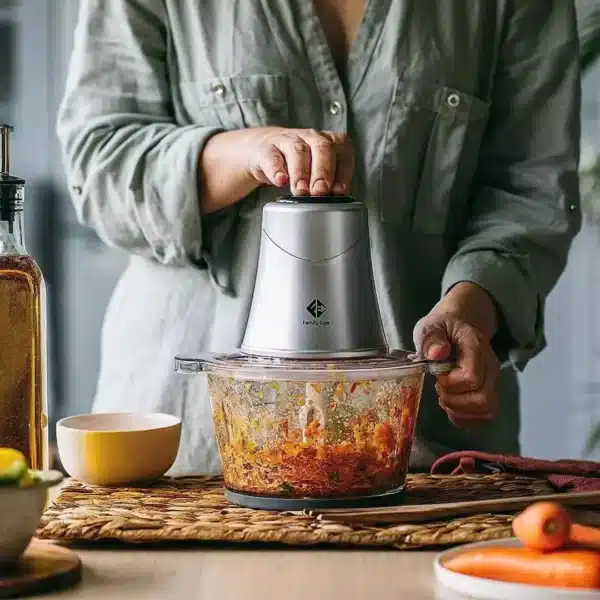 Picadora Electrica - Trituradora de Alimentos - Picadora de carne - 400 W, 4 Cuchillas Titanium, Vaso Cristal 1,2 L