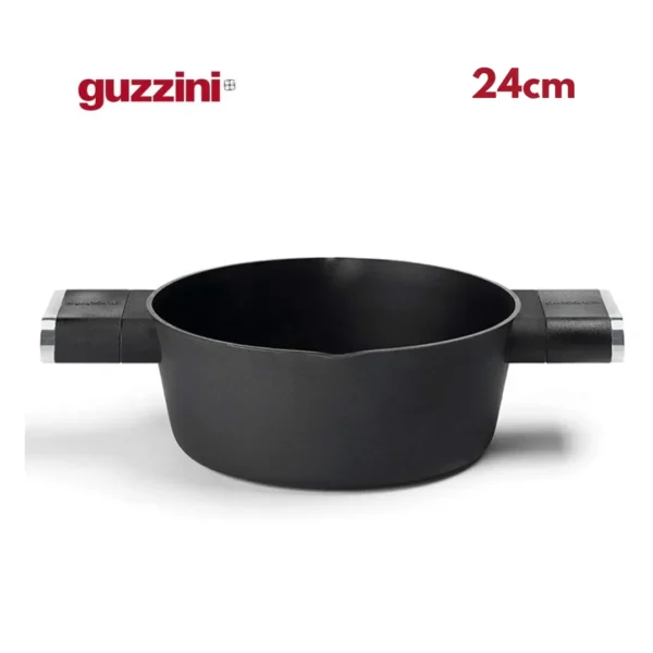 Set de Cacerolas Guzzini Cooking: Cacerola alta 24cm, Cacerola alta 20cm y Cacerola baja 24cm - Revestimiento Quantanium con Titanio, Apto para Inducción