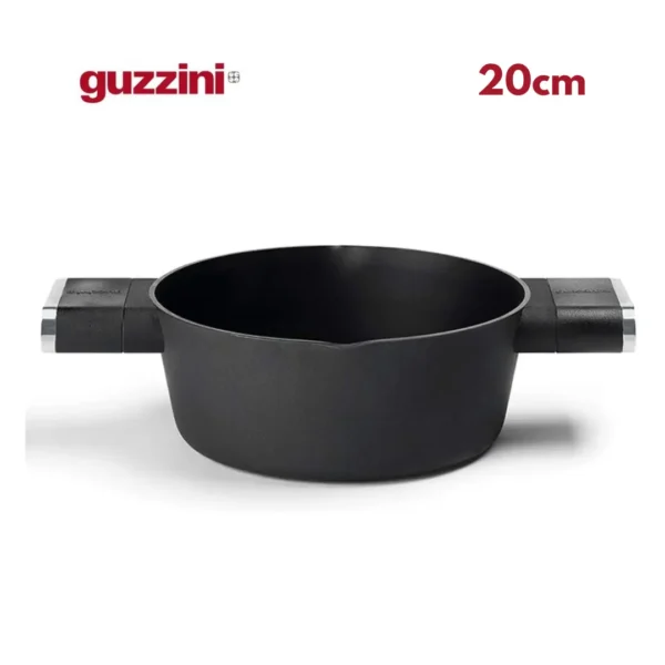 Set de Cacerolas Guzzini Cooking: Cacerola alta 24cm, Cacerola alta 20cm y Cacerola baja 24cm - Revestimiento Quantanium con Titanio, Apto para Inducción