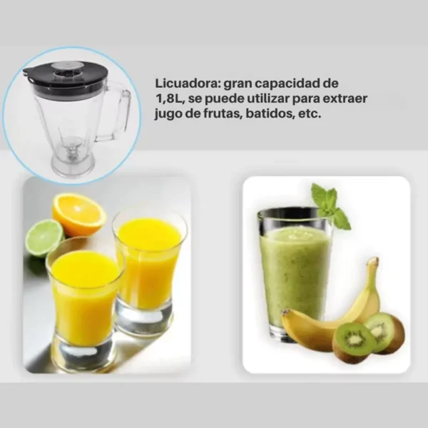 Procesador de Alimentos, 6 en 1 Multifunción 700W, 1.4L, 2 velocidades