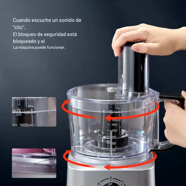 Procesador de Alimentos, 6 en 1 Multifunción 700W, 1.4L, 2 velocidades