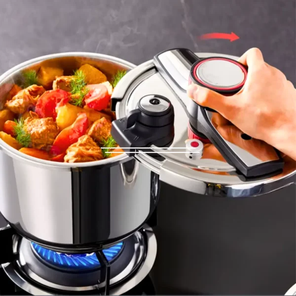 Schleizer Olla a Presión Super Rápida 6 litros, Válvulas de seguridad, valido para todo tipo de cocina, Full inducción acero 18/10